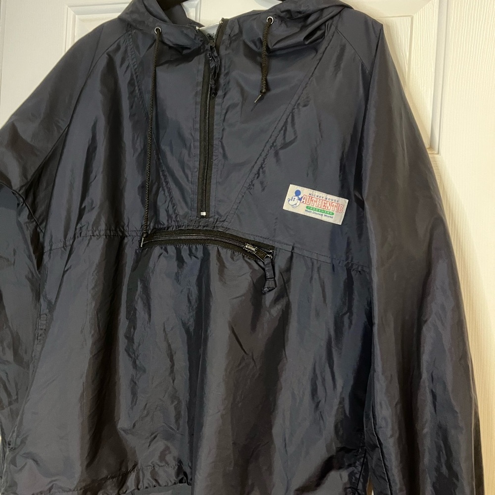 Authentic Vintage Mickey Mouse Walt Disney Work Packable Wind/Rain Jacket w/Hood